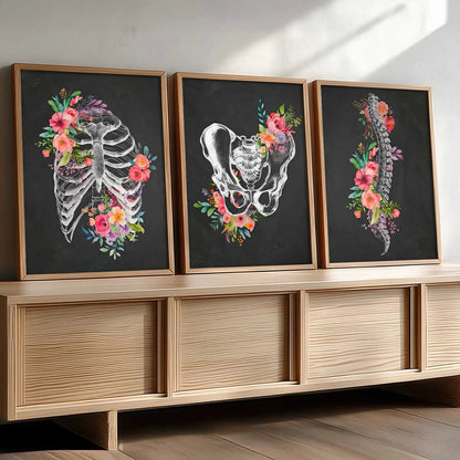 Floral Chiropractic Medical Wall Art Paintings for Clinic Office