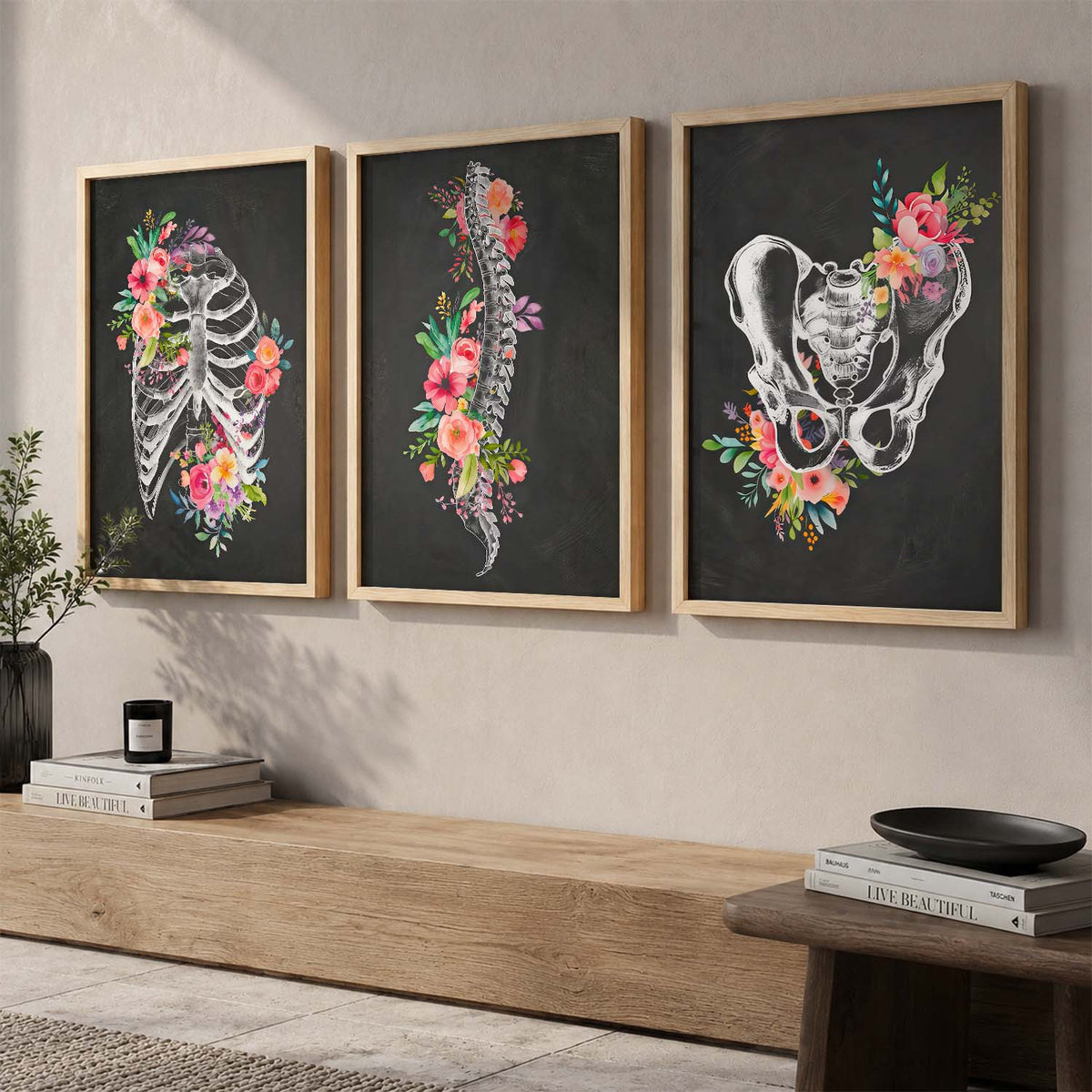 Floral Chiropractic Medical Wall Art Paintings for Clinic Office
