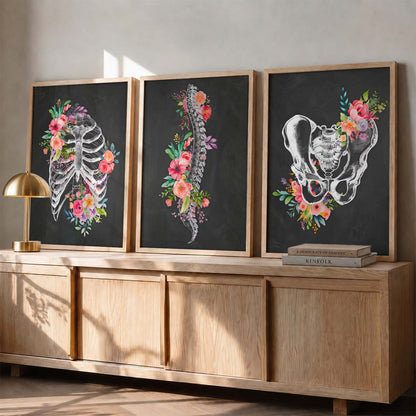 Floral Chiropractic Medical Wall Art Paintings for Clinic Office