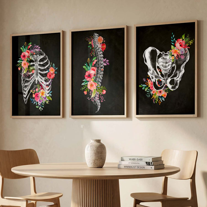Floral Chiropractic Medical Wall Art Paintings for Clinic Office