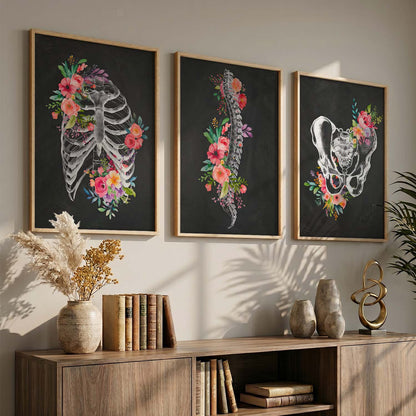 Floral Chiropractic Medical Wall Art Paintings for Clinic Office