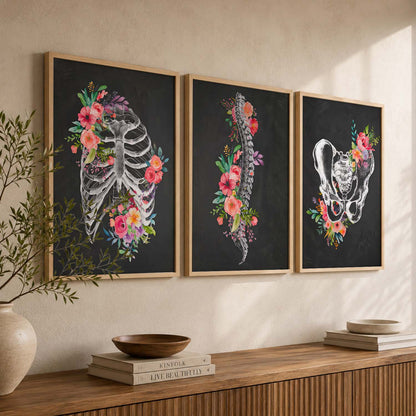 Floral Chiropractic Medical Wall Art Paintings for Clinic Office