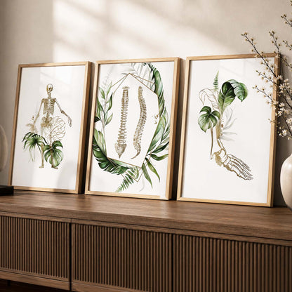 Boho Anatomy Chiropractic Wall Art Paintings for Office Clinic