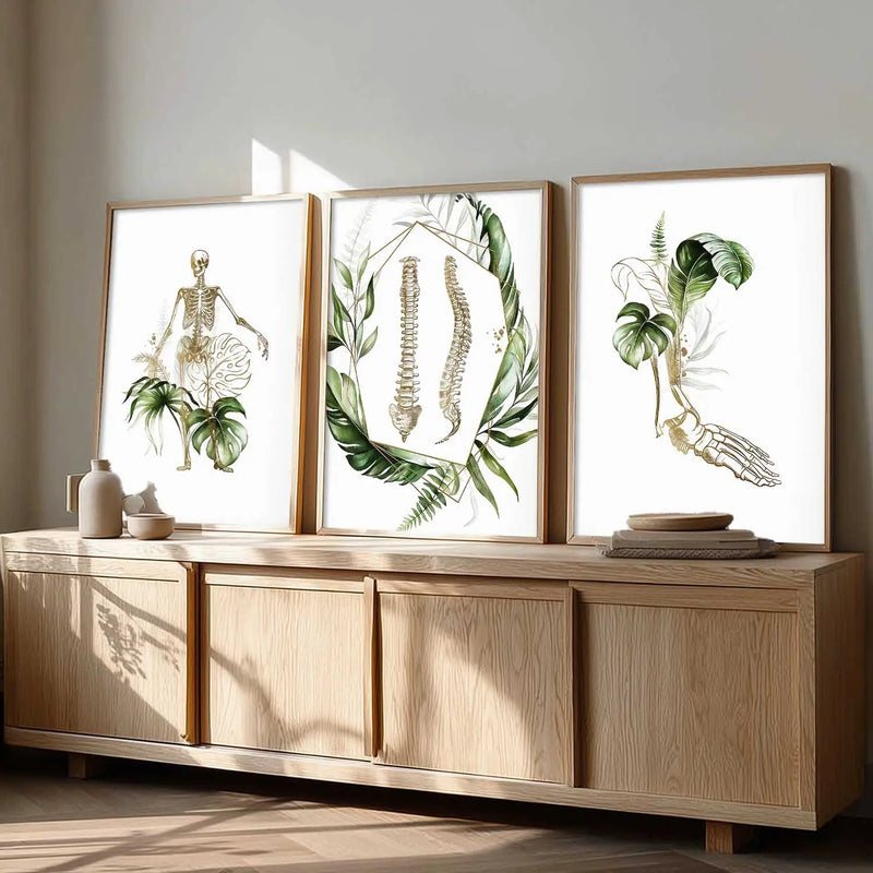 Boho Anatomy Chiropractic Wall Art Paintings for Office Clinic
