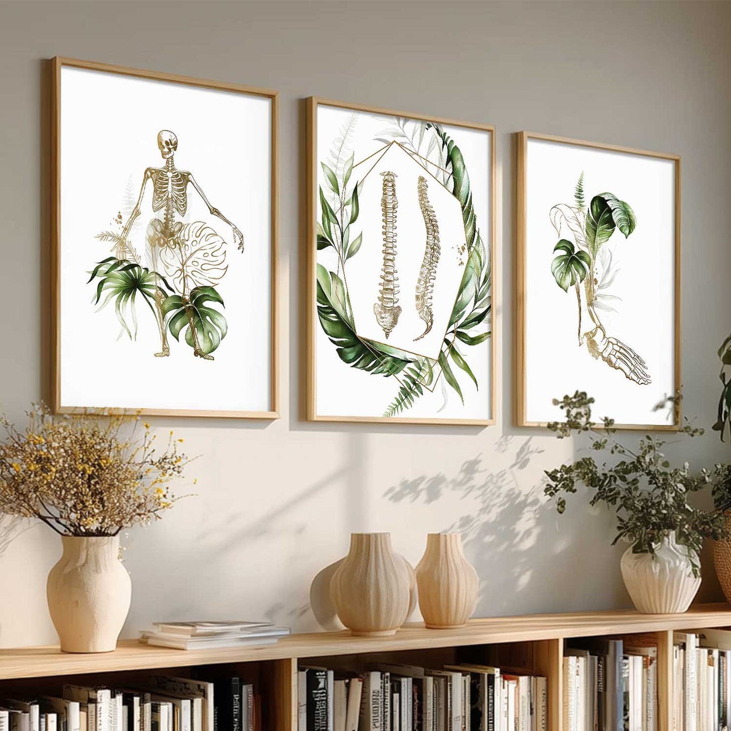 Boho Anatomy Chiropractic Wall Art Paintings for Office Clinic