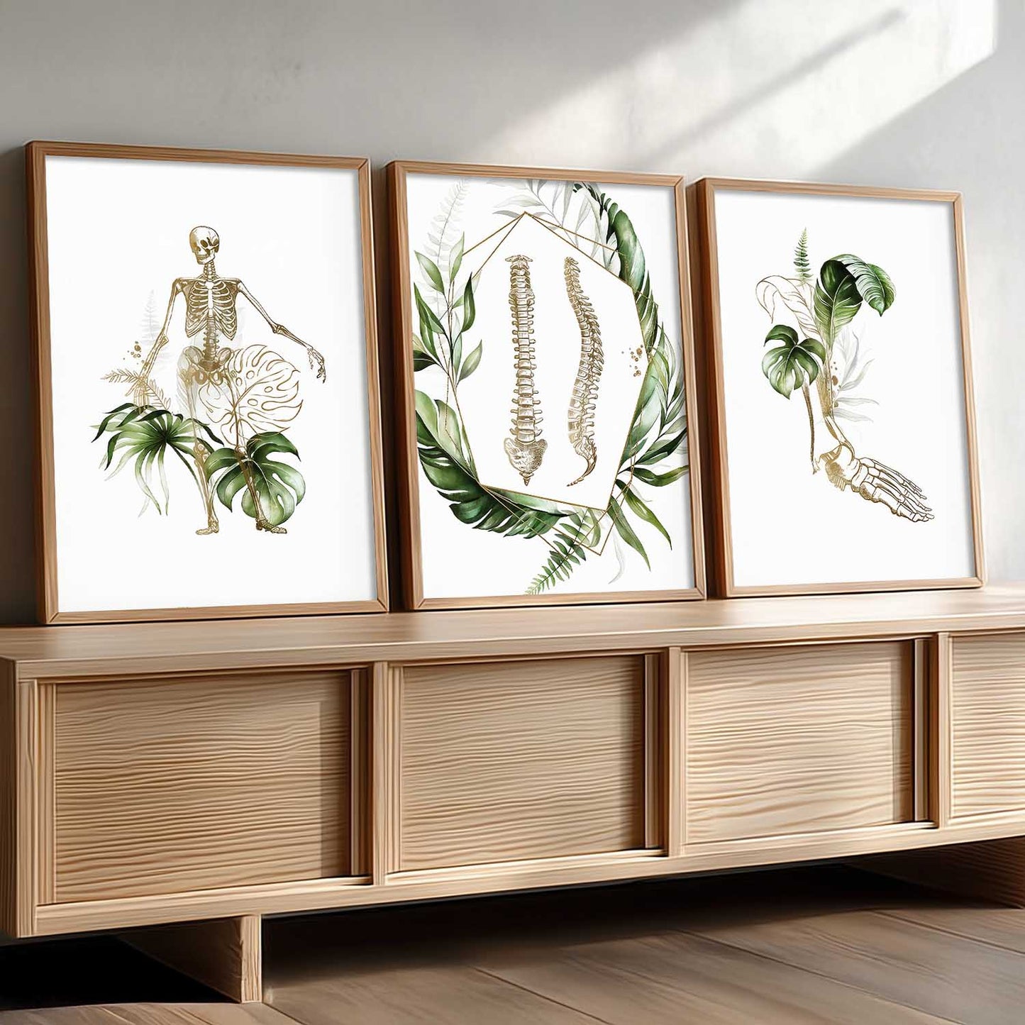 Boho Anatomy Chiropractic Wall Art Paintings for Office Clinic