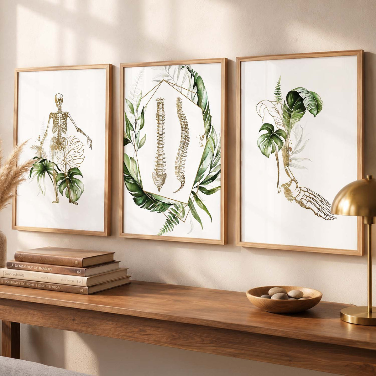 Boho Anatomy Chiropractic Wall Art Paintings for Office Clinic