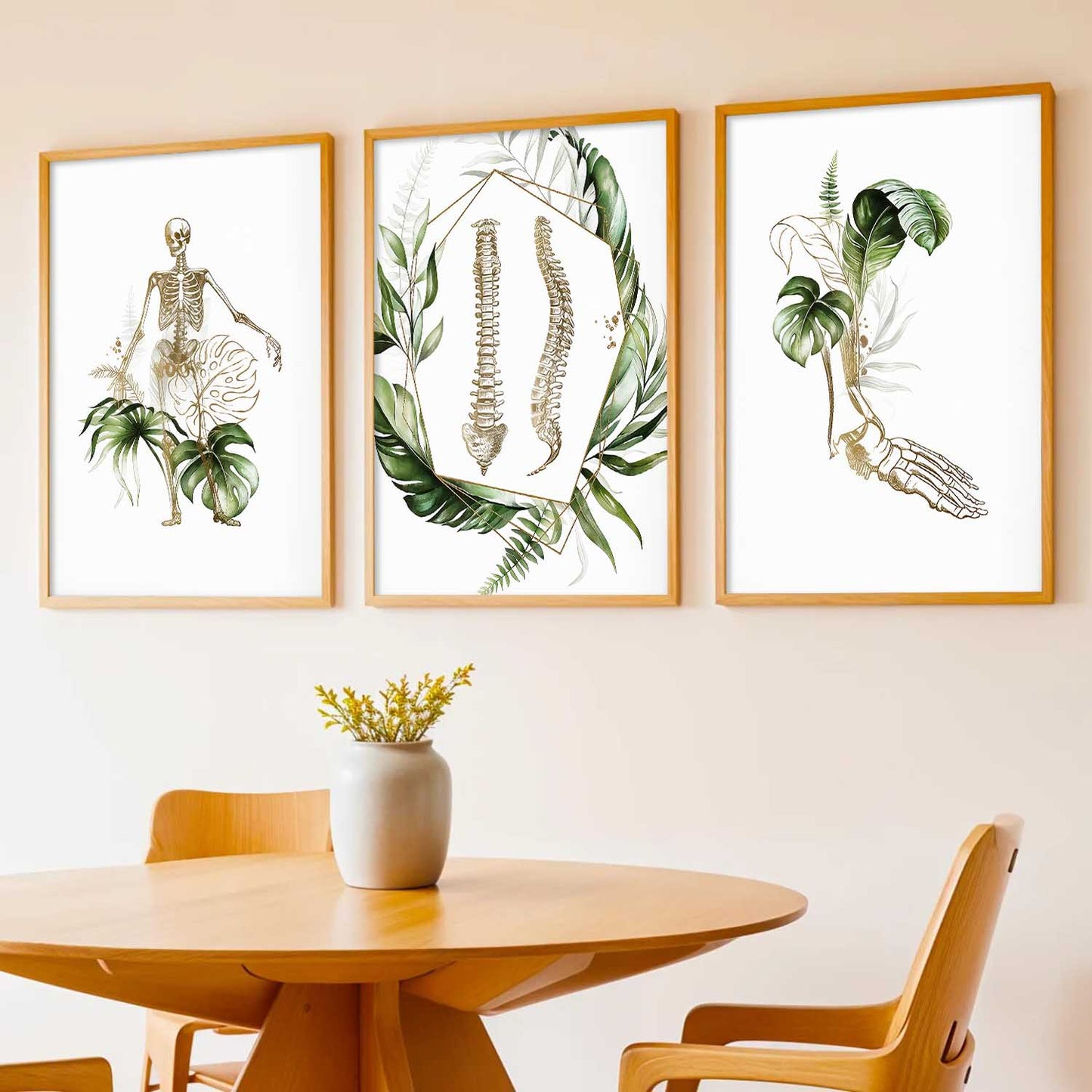 Boho Anatomy Chiropractic Wall Art Paintings for Office Clinic