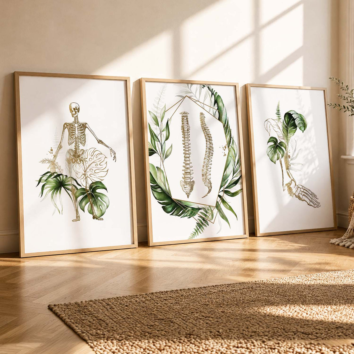 Boho Anatomy Chiropractic Wall Art Paintings for Office Clinic