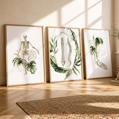 Boho Anatomy Chiropractic Wall Art Paintings for Office Clinic