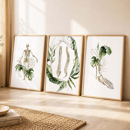 Boho Anatomy Chiropractic Wall Art Paintings for Office Clinic