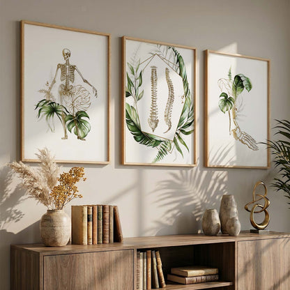 Boho Anatomy Chiropractic Wall Art Paintings for Office Clinic