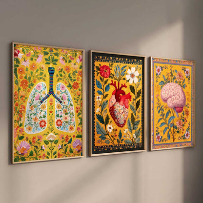 Floral Body Parts Wall Art Paintings for Office Clinic
