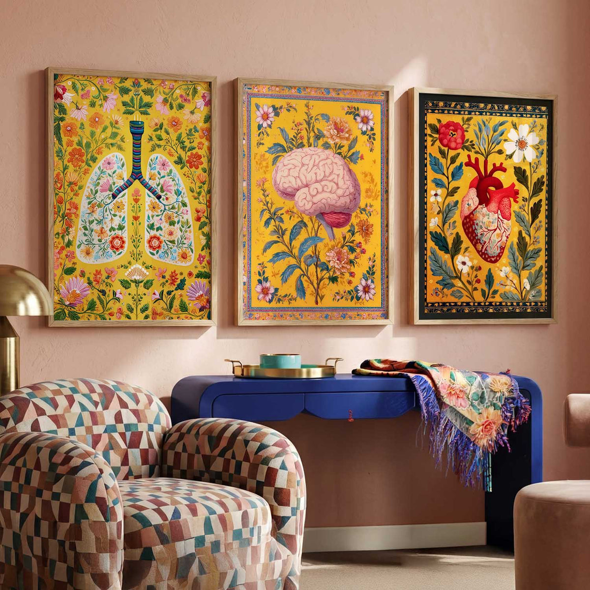 Floral Body Parts Wall Art Paintings for Office Clinic