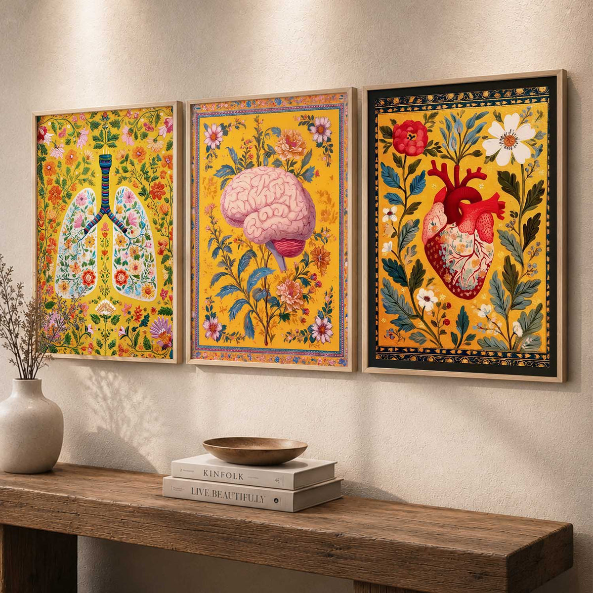Floral Body Parts Wall Art Paintings for Office Clinic