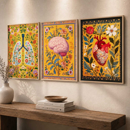 Floral Body Parts Wall Art Paintings for Office Clinic