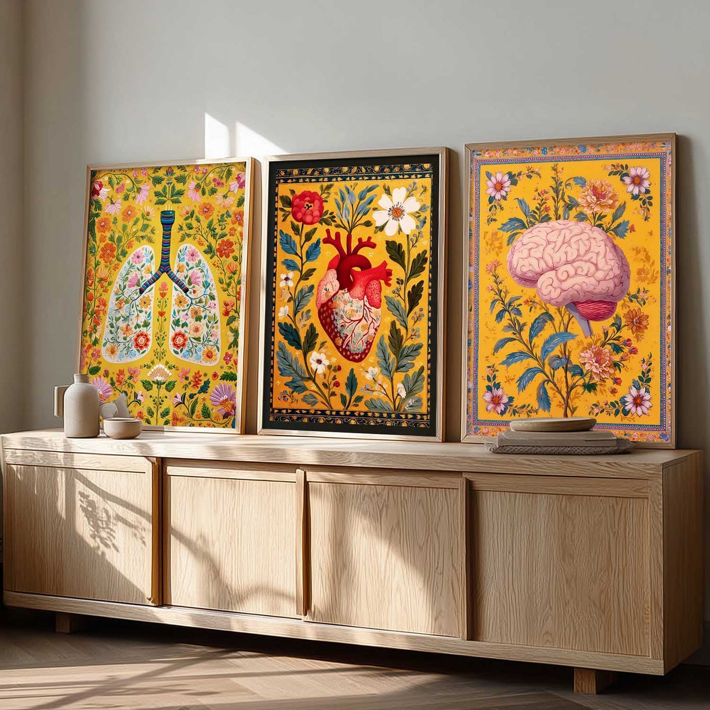 Floral Body Parts Wall Art Paintings for Office Clinic