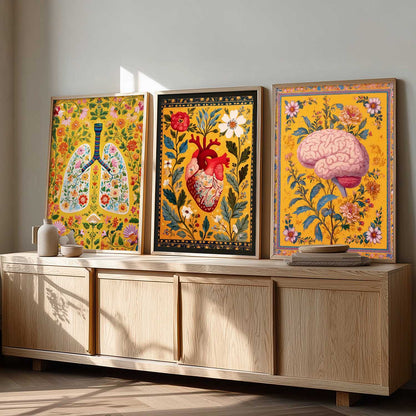 Floral Body Parts Wall Art Paintings for Office Clinic