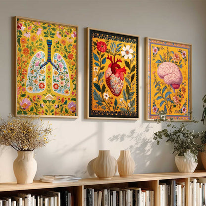 Floral Body Parts Wall Art Paintings for Office Clinic