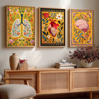 Floral Body Parts Wall Art Paintings for Office Clinic