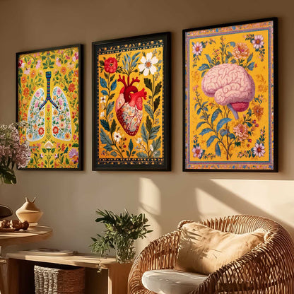 Floral Body Parts Wall Art Paintings for Office Clinic