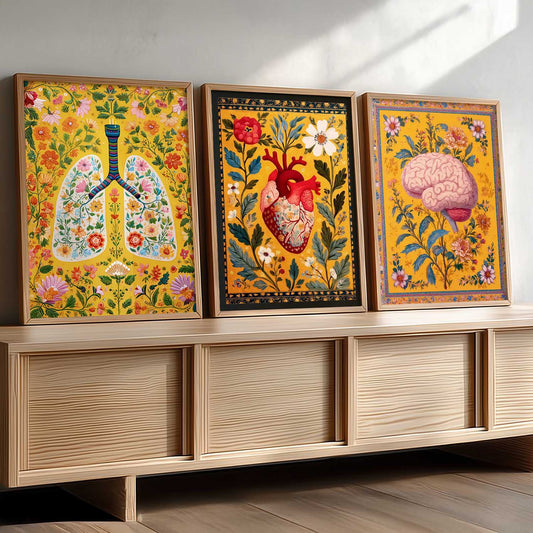 Floral Body Parts Wall Art Paintings for Office Clinic