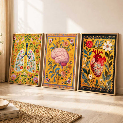 Floral Body Parts Wall Art Paintings for Office Clinic