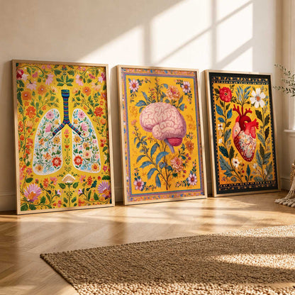 Floral Body Parts Wall Art Paintings for Office Clinic