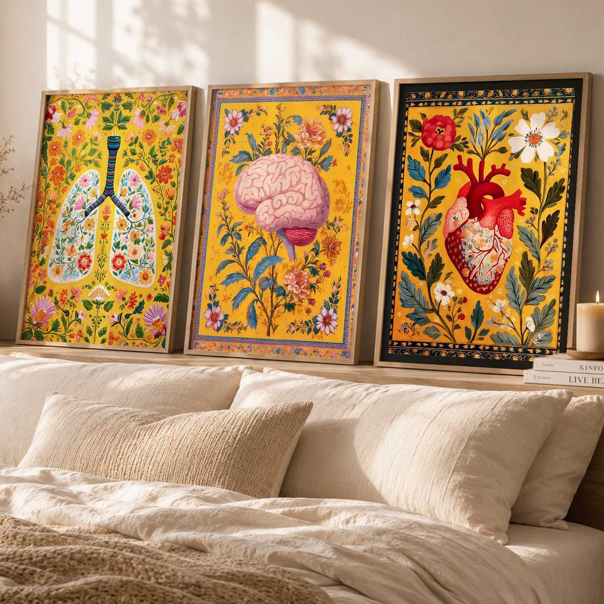 Floral Body Parts Wall Art Paintings for Office Clinic