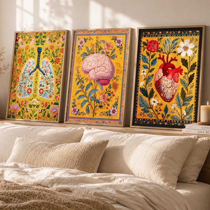 Floral Body Parts Wall Art Paintings for Office Clinic
