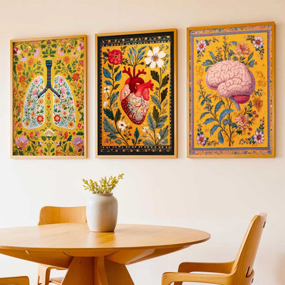 Floral Body Parts Wall Art Paintings for Office Clinic