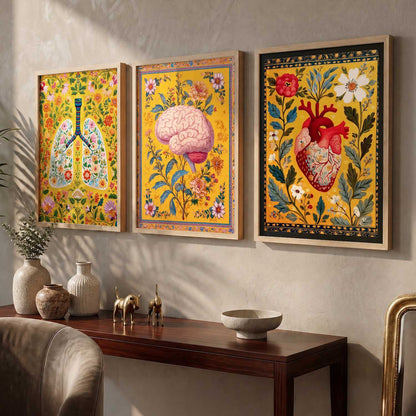 Floral Body Parts Wall Art Paintings for Office Clinic