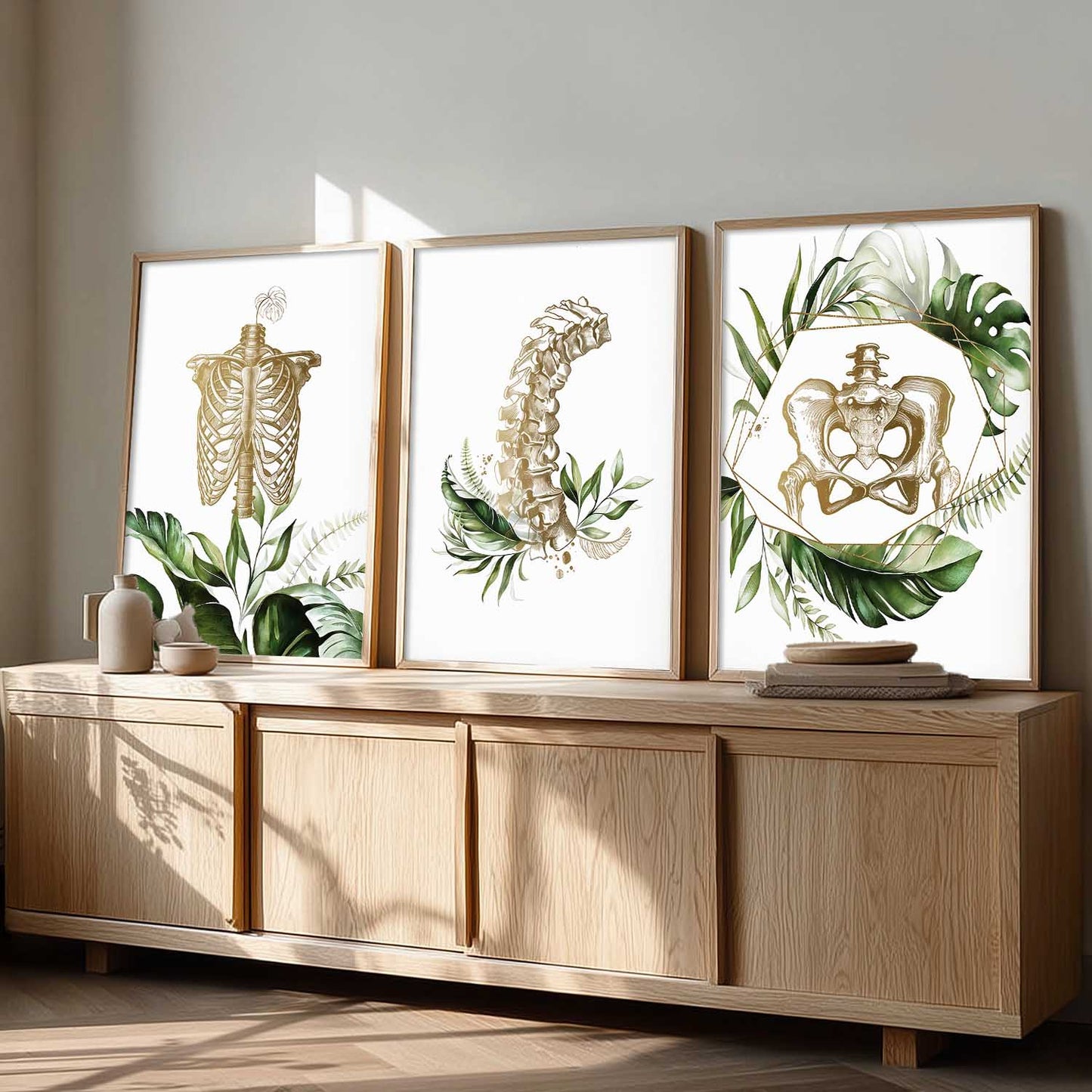 Boho Anatomy Chiropractic Wall Art Paintings for Office Clinic