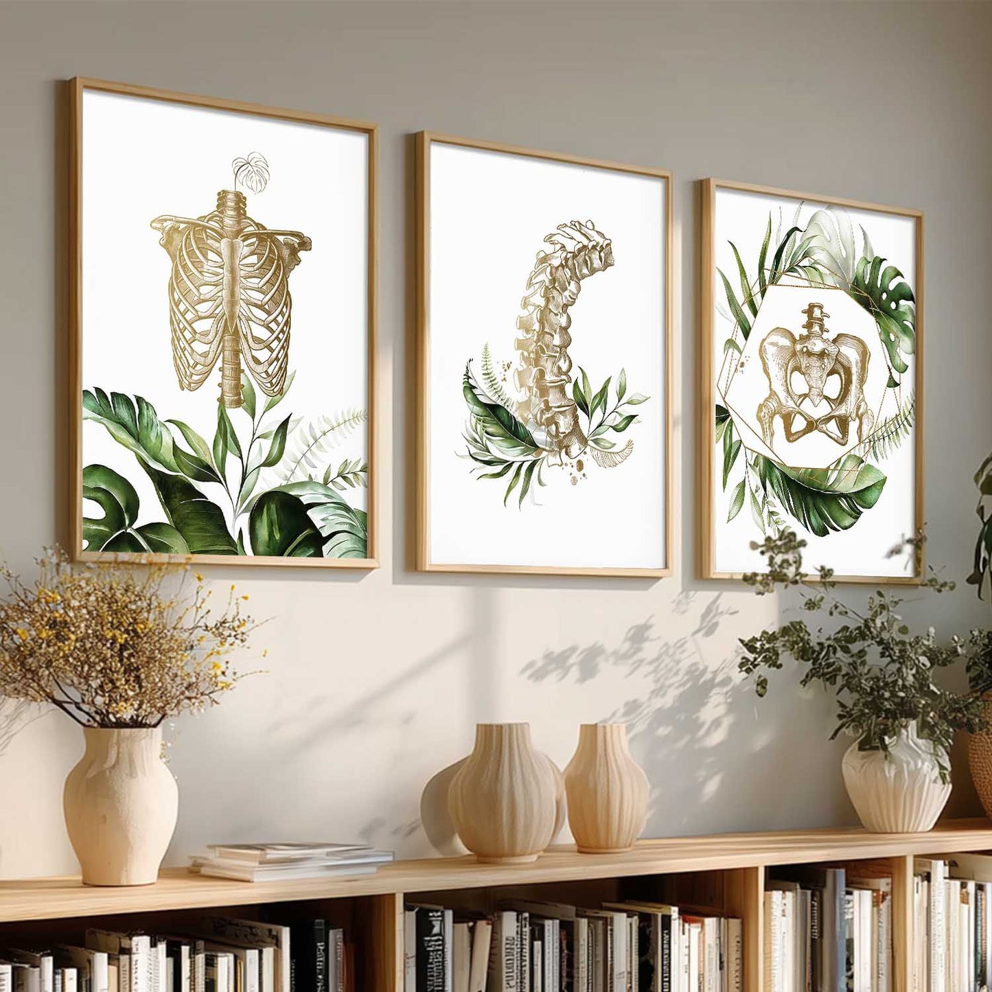 Boho Anatomy Chiropractic Wall Art Paintings for Office Clinic
