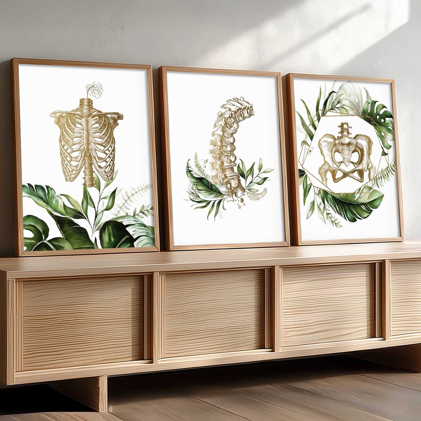 Boho Anatomy Chiropractic Wall Art Paintings for Office Clinic
