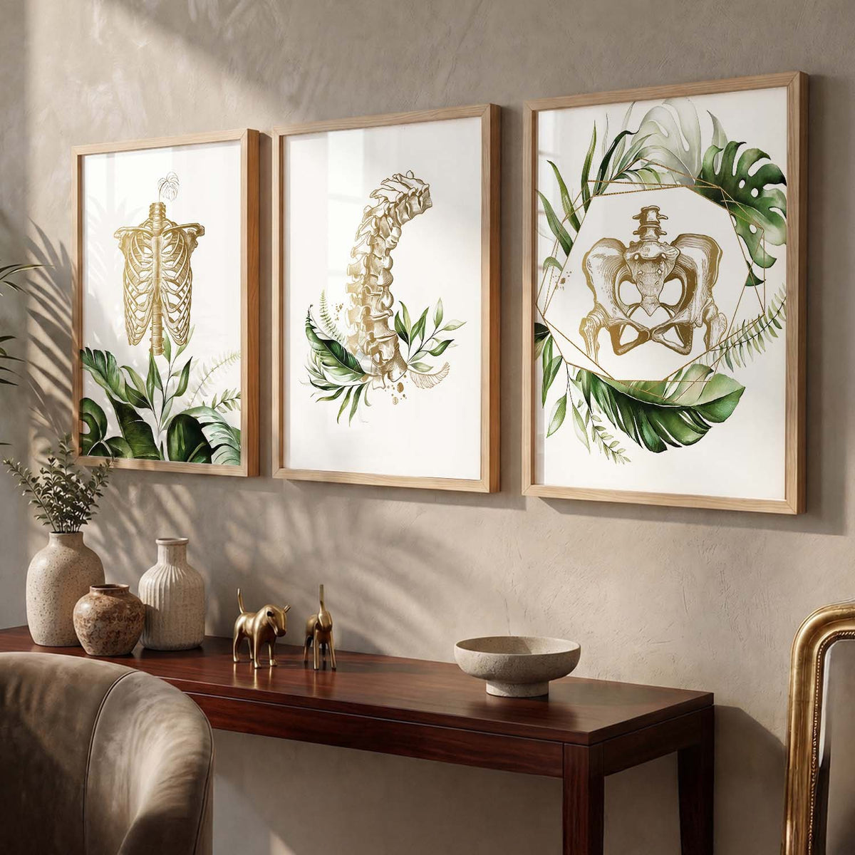 Boho Anatomy Chiropractic Wall Art Paintings for Office Clinic