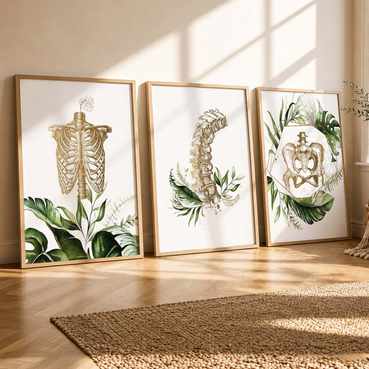 Boho Anatomy Chiropractic Wall Art Paintings for Office Clinic