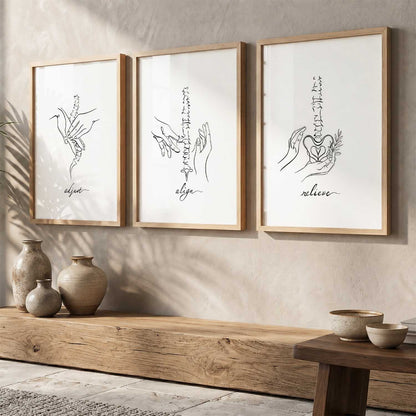 Skeleton Anatomy Line Wall Art Paintings for Office Clinic