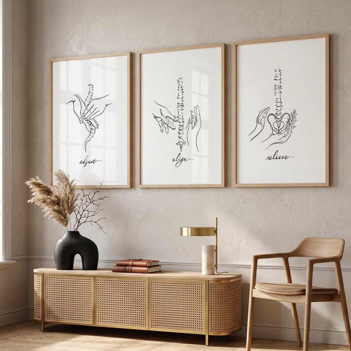 Skeleton Anatomy Line Wall Art Paintings for Office Clinic