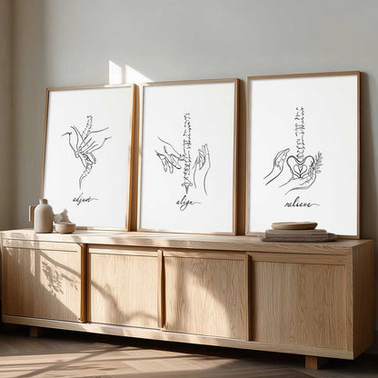 Skeleton Anatomy Line Wall Art Paintings for Office Clinic