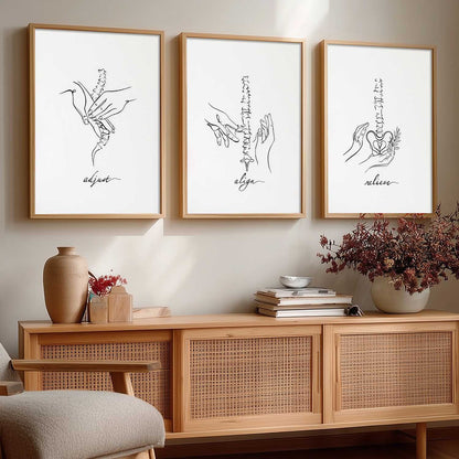 Skeleton Anatomy Line Wall Art Paintings for Office Clinic