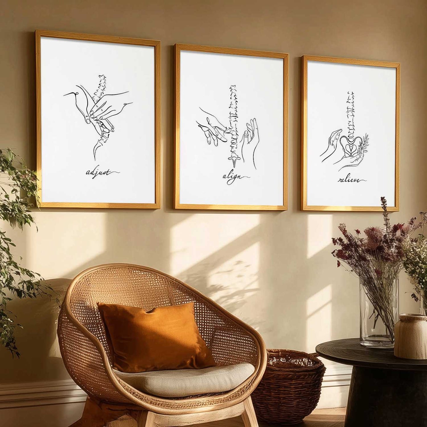 Skeleton Anatomy Line Wall Art Paintings for Office Clinic