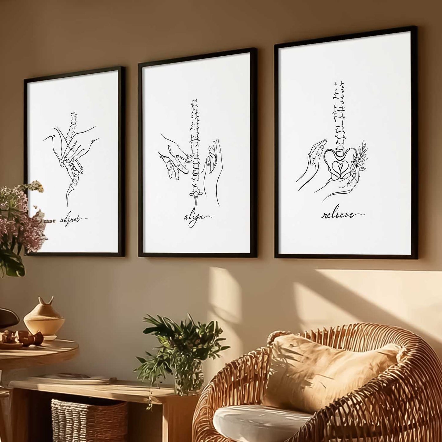 Skeleton Anatomy Line Wall Art Paintings for Office Clinic