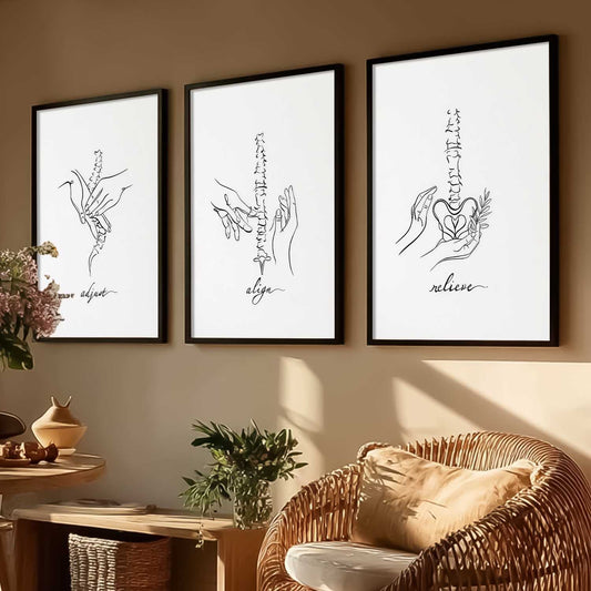 Skeleton Anatomy Line Wall Art Paintings for Office Clinic