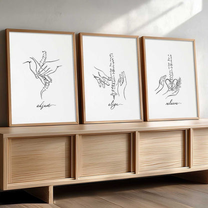 Skeleton Anatomy Line Wall Art Paintings for Office Clinic