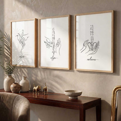 Skeleton Anatomy Line Wall Art Paintings for Office Clinic