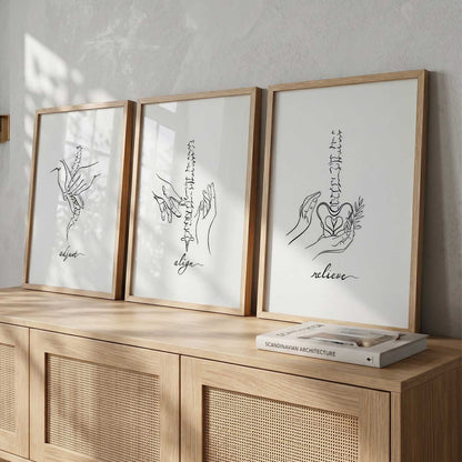 Skeleton Anatomy Line Wall Art Paintings for Office Clinic