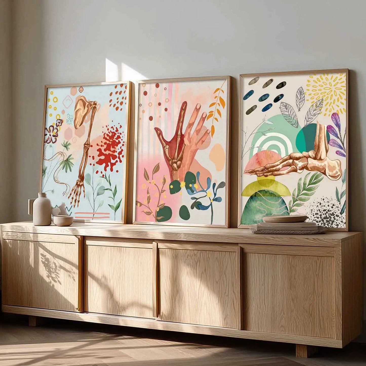 Boho Framed Wall Art Prints | Set of 3 | Home Decor