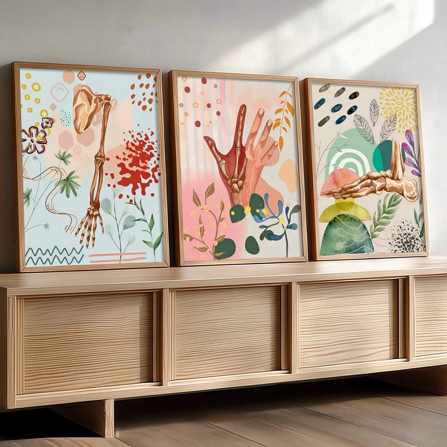 Boho Framed Wall Art Prints | Set of 3 | Home Decor
