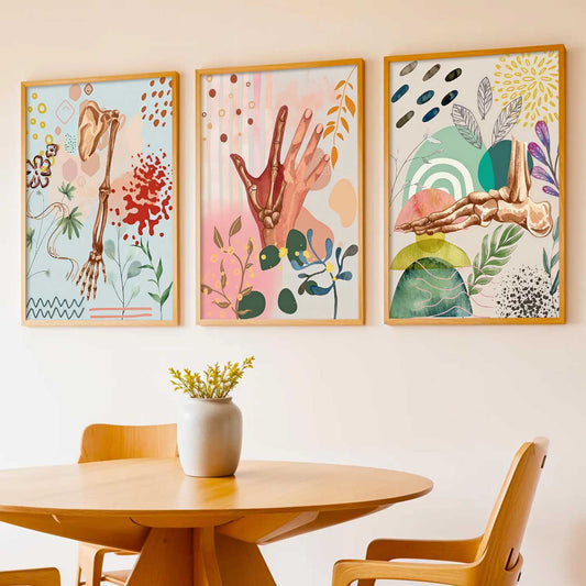 Boho Anatomy Chiropractic Wall Art Paintings for Office Clinic